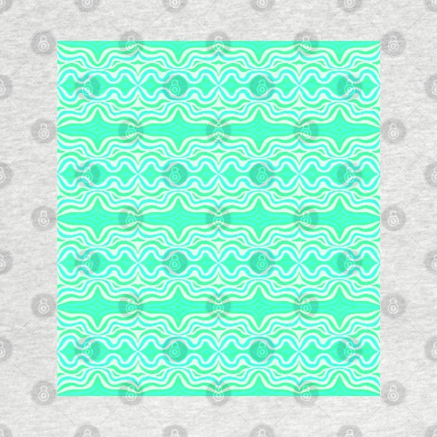 Swirling retro mint green blue by Crea Twinkles